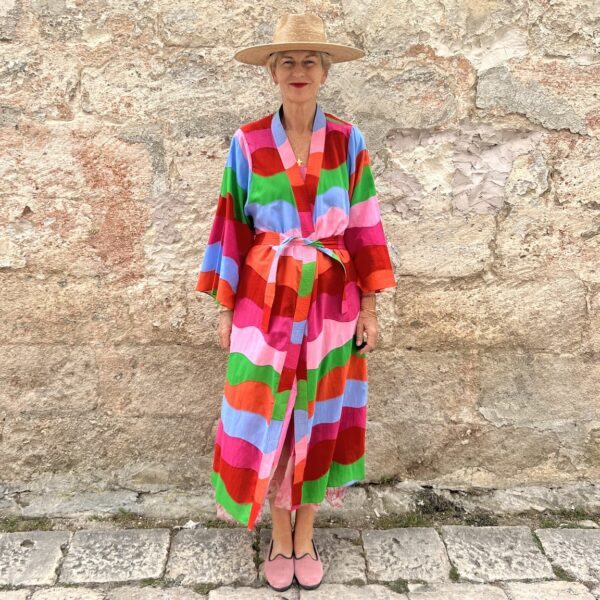 Mii Keiko Multicolor Embroidered Patchwork Kimono