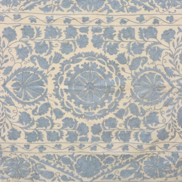 Baby Blue Plain Suzani - Image 2