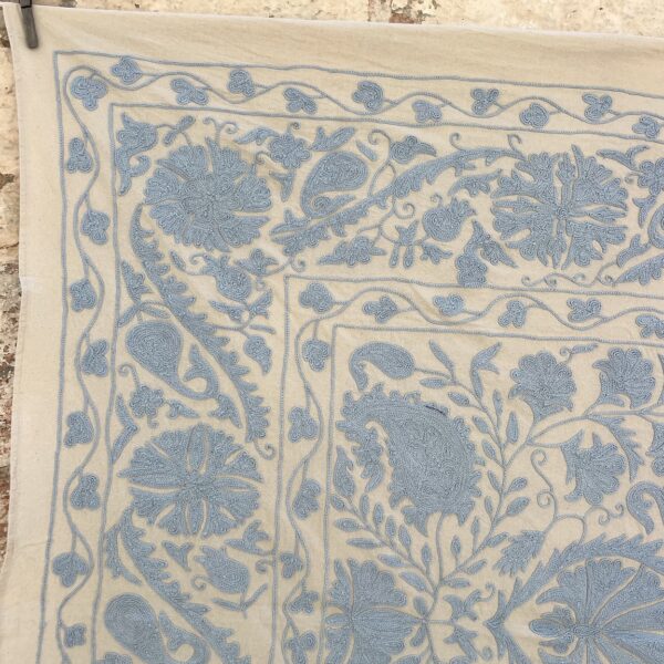 Baby Blue Plain Suzani - Image 3