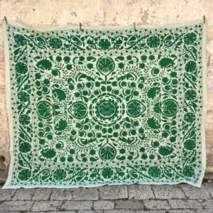 Plain Green  Suzani Double