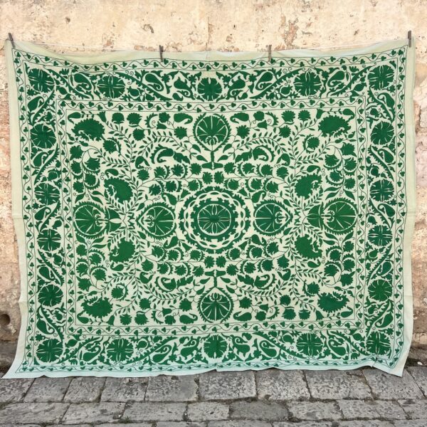 Plain Green  Suzani Double