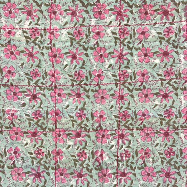 Pink Flowers with Green Boarder Rallie - Image 2