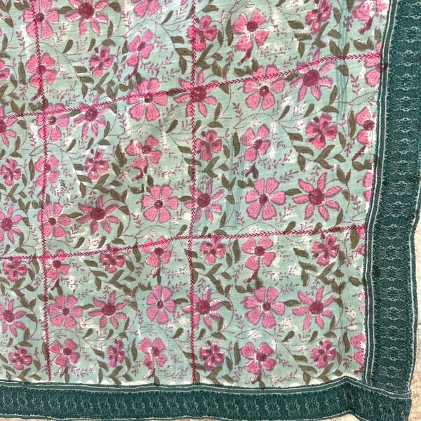 Pink Flowers with Green Boarder Rallie - Image 3