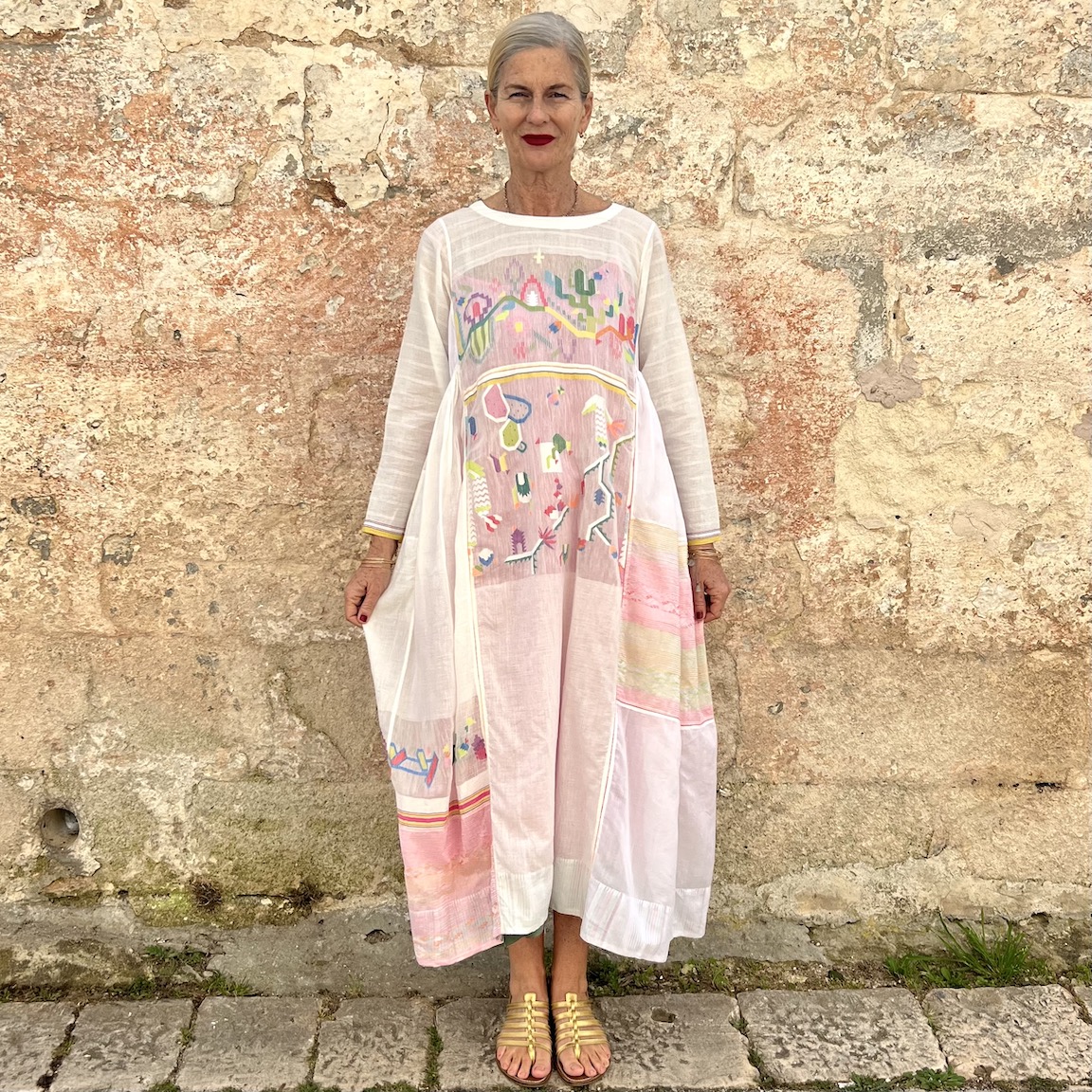 petite amalie cord embroidered smock dress Petite Amalie Shirred embroidered dress – Flying Colors main image 0